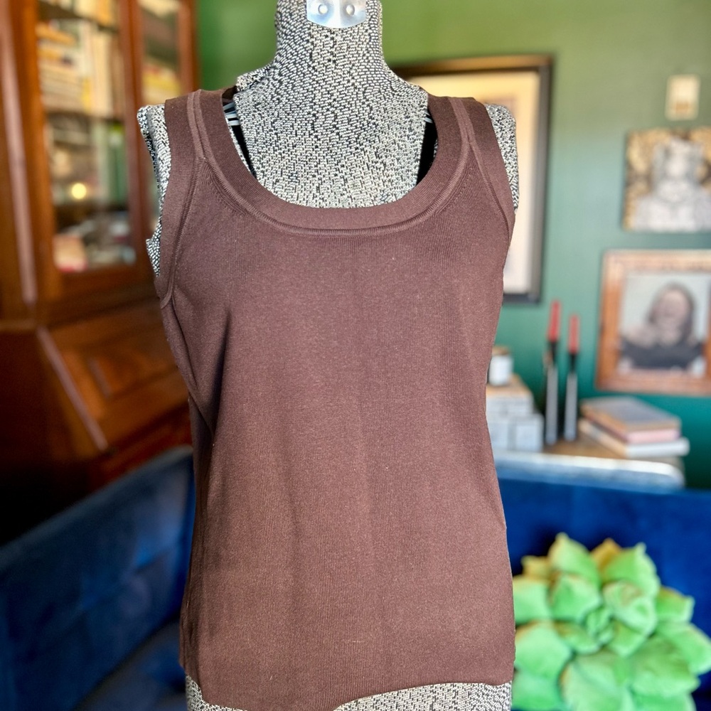 Brown Sleeveless Top